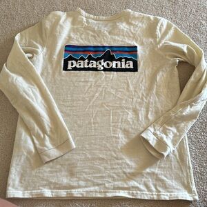 Off-white, long sleeve Patagonia T-shirt, medium